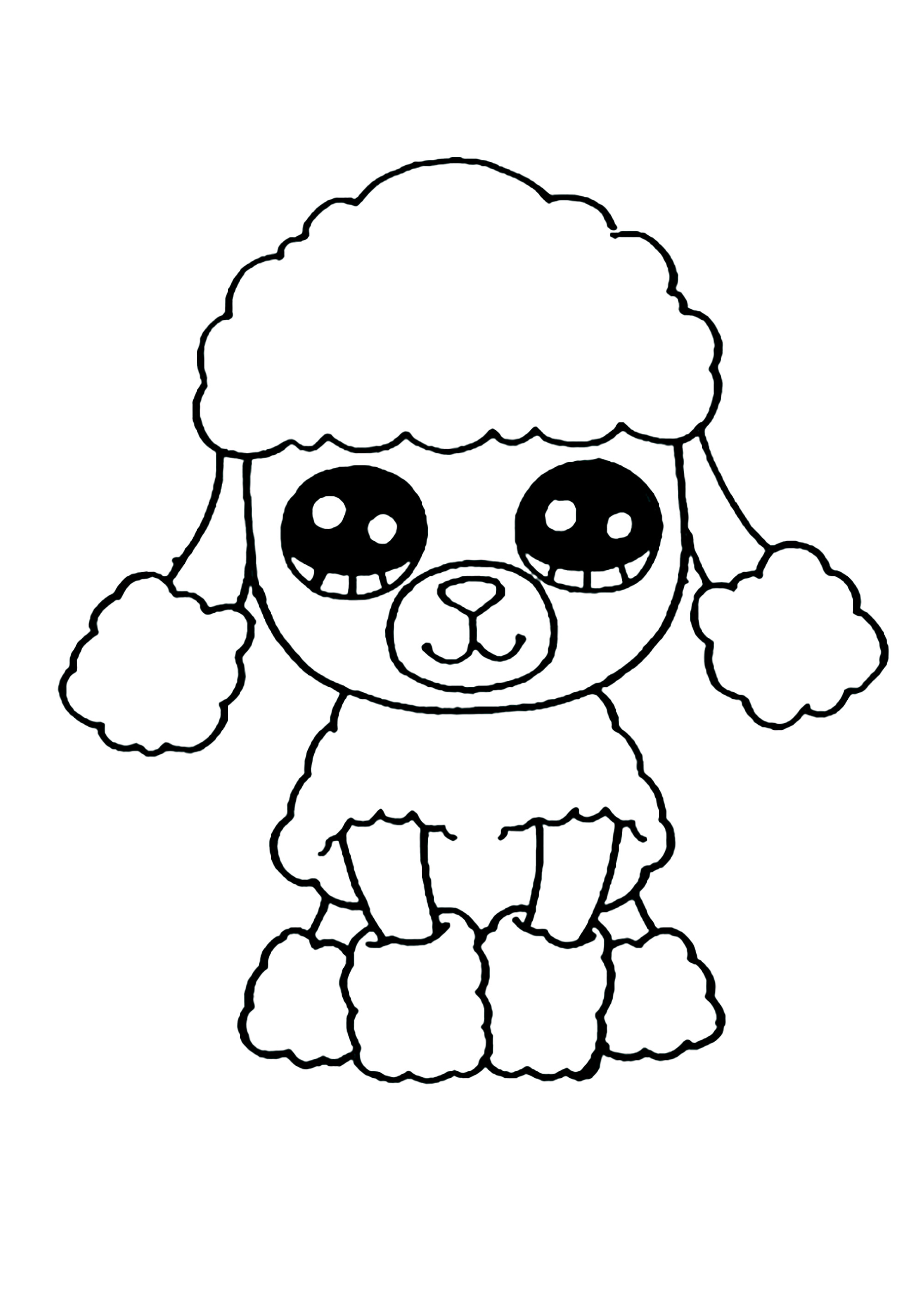 Kleines Schaf (Mädchen) Beanie Boo (Ausmalbild zum Ausdrucken und Ausmalen für Kinder)