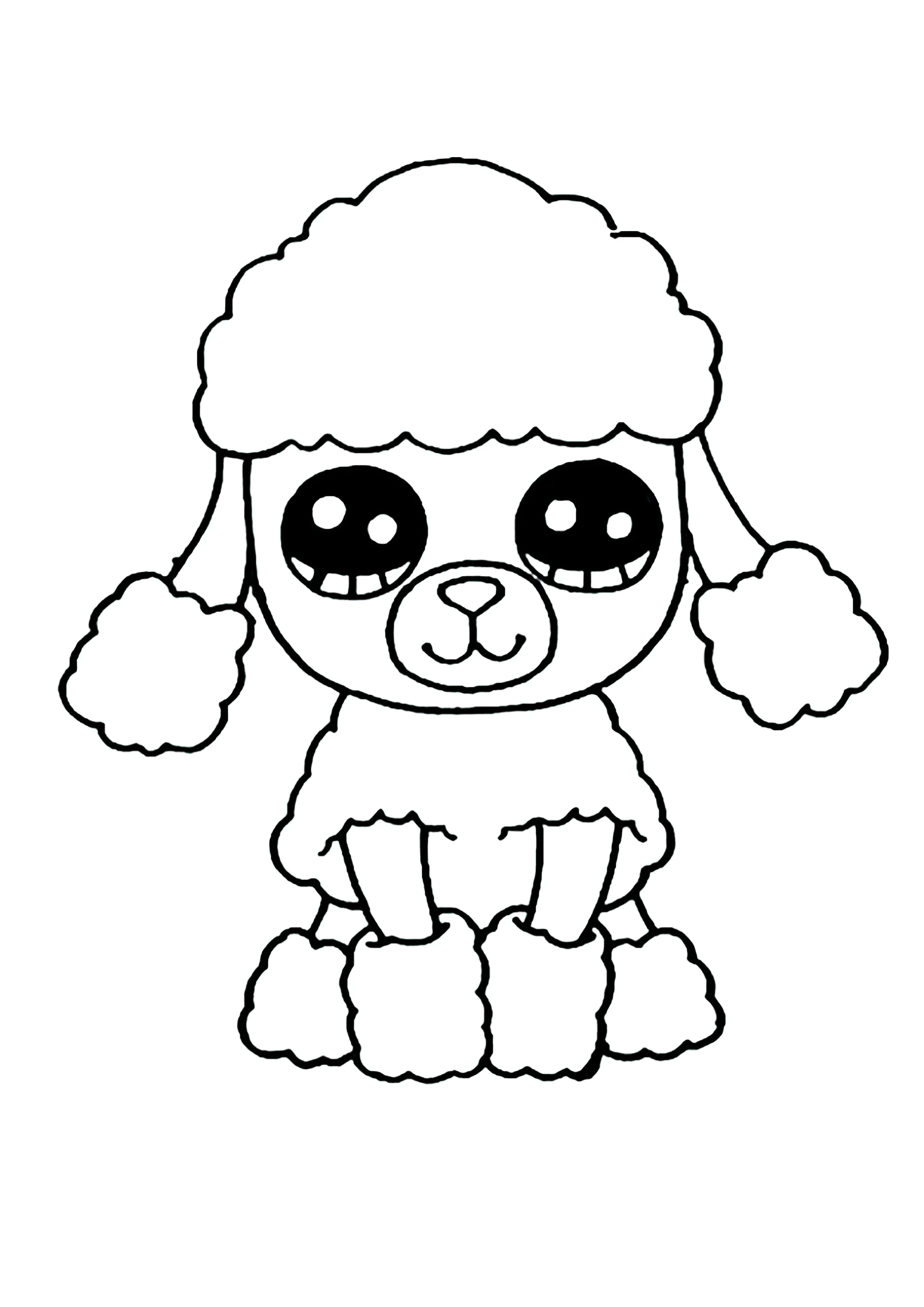 Kleines Schaf (Mädchen) Beanie Boo (Ausmalbild zum Ausdrucken und Ausmalen für Kinder)
