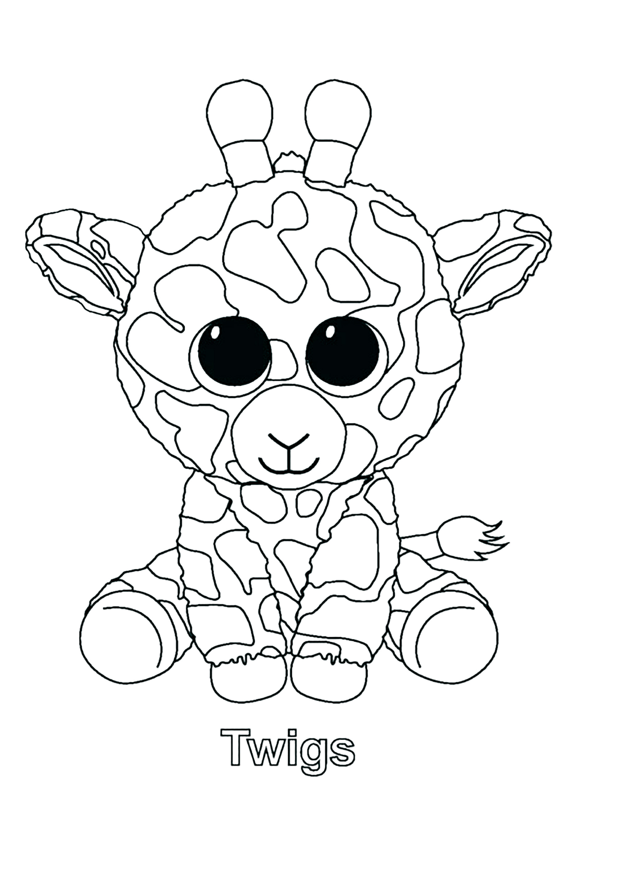Zweige (Giraffe) (Ausmalbild von Beanie Boo zum Ausdrucken und Ausmalen für Kinder)