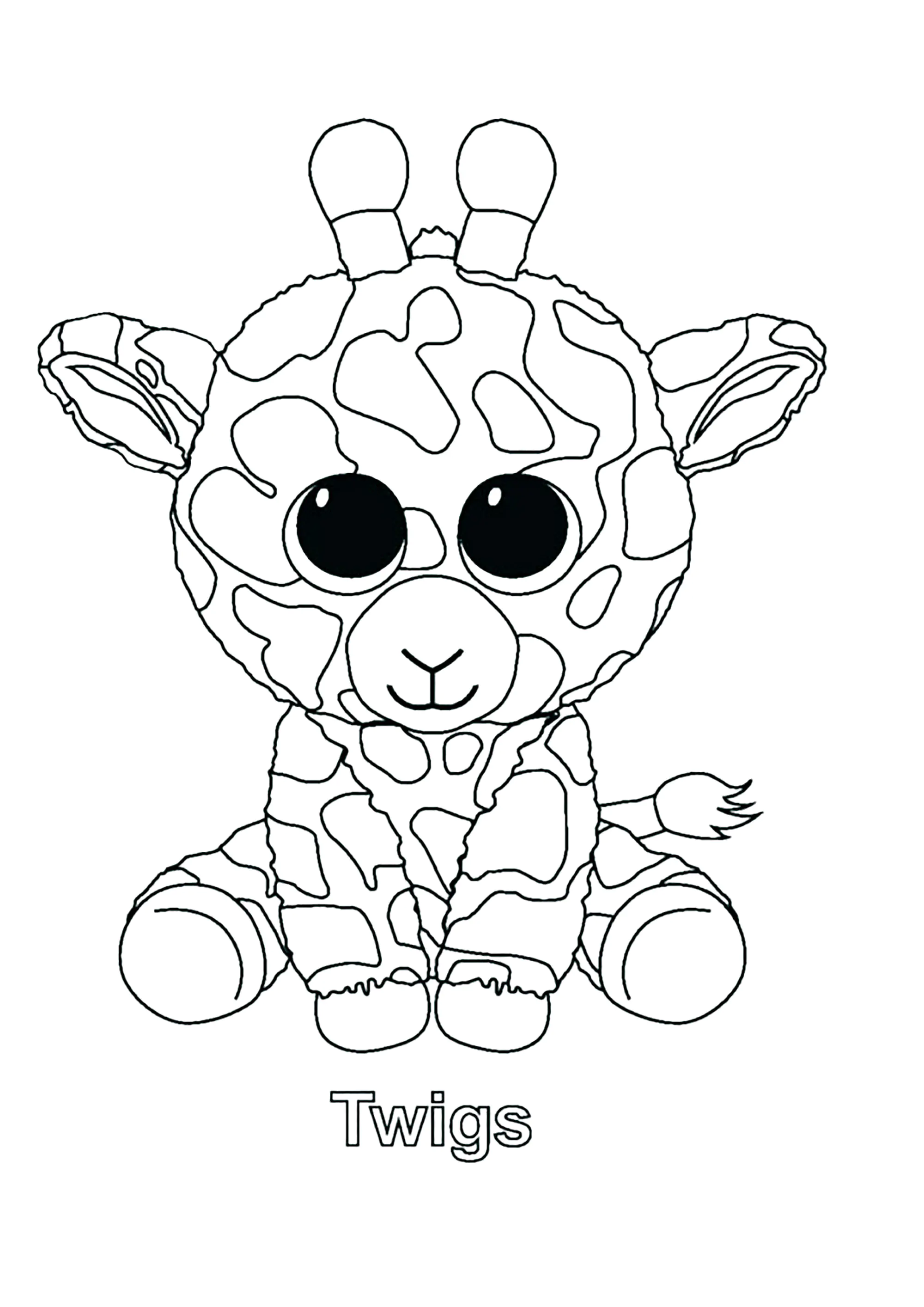 Zweige (Giraffe) (Ausmalbild von Beanie Boo zum Ausdrucken und Ausmalen für Kinder)