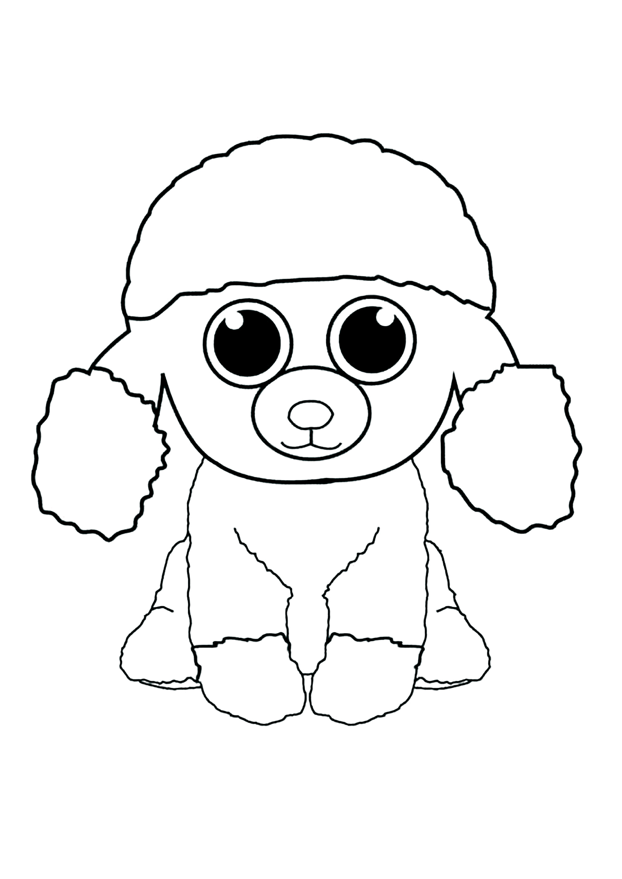 Kleiner Beanie Boo Schaf (Ausmalbild zum Ausdrucken und Ausmalen für Kinder)
