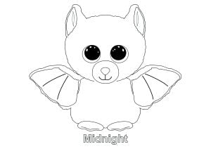 Mitternacht (Fledermaus) (Ausmalbild von Beanie Boo)