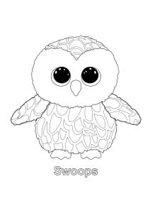 Pingouin Swoops wird auf Deutsch Pinguin Swoops übersetzt. (Ausmalbild von Beanie Boo)