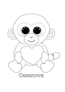 Casanova (Affe) (Ausmalbild von Beanie Boo)
