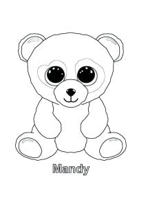 Mandy, der Teddybär. (Ausmalbild von Beanie Boo)