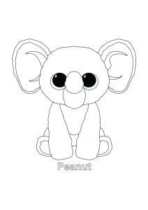 Kleiner Beanie Boo Elefant (Ausmalbild)