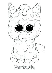 Fantasia (Einhorn) (Ausmalbild von Beanie Boo)