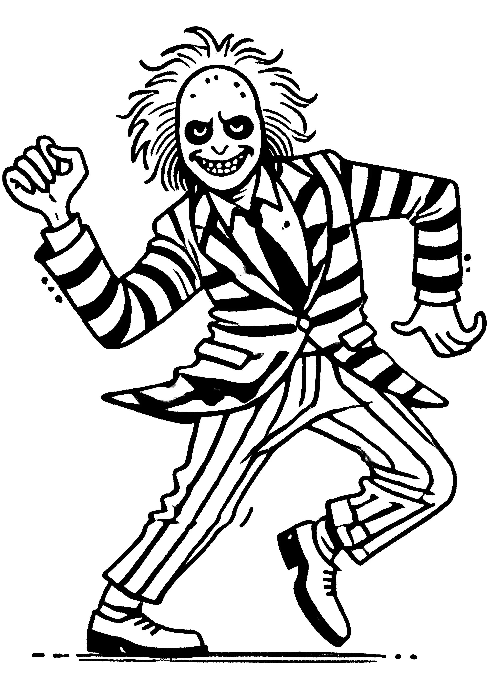 Der Tanz von Beetlejuice (Ausmalbild zum Ausdrucken und Ausmalen für Kinder)