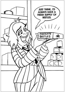 Vintage Coloriage von Beetlejuice (Ausmalbild)