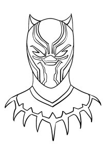 Panther Schwarze: Büste (Ausmalbild von Black Panther)