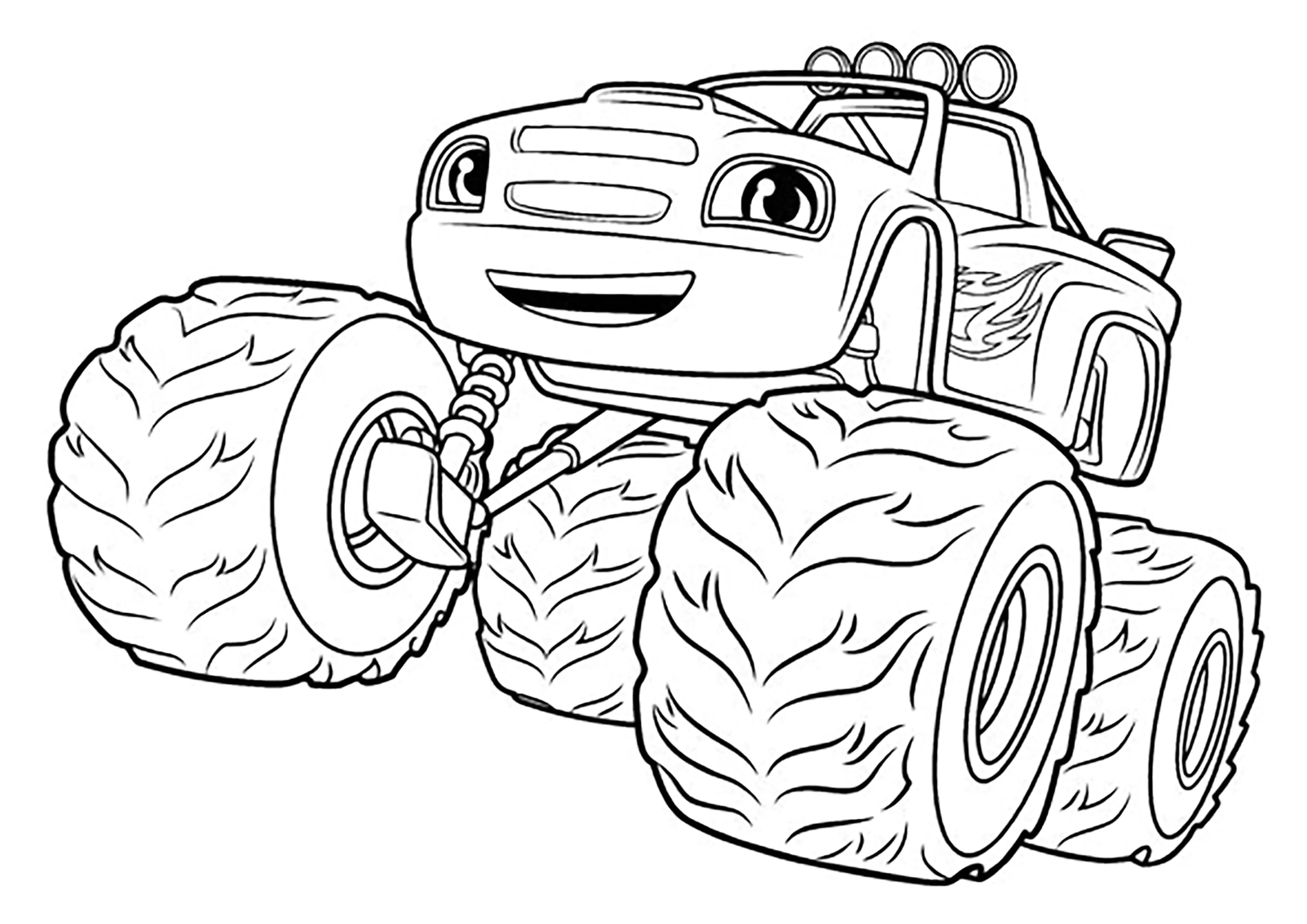 Blaze der Flitzer (Ausmalbild von Blaze und die Monstermaschinen zum Ausdrucken und Ausmalen für Kinder)