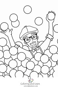 Blippi im Bällebad (Ausmalbild)