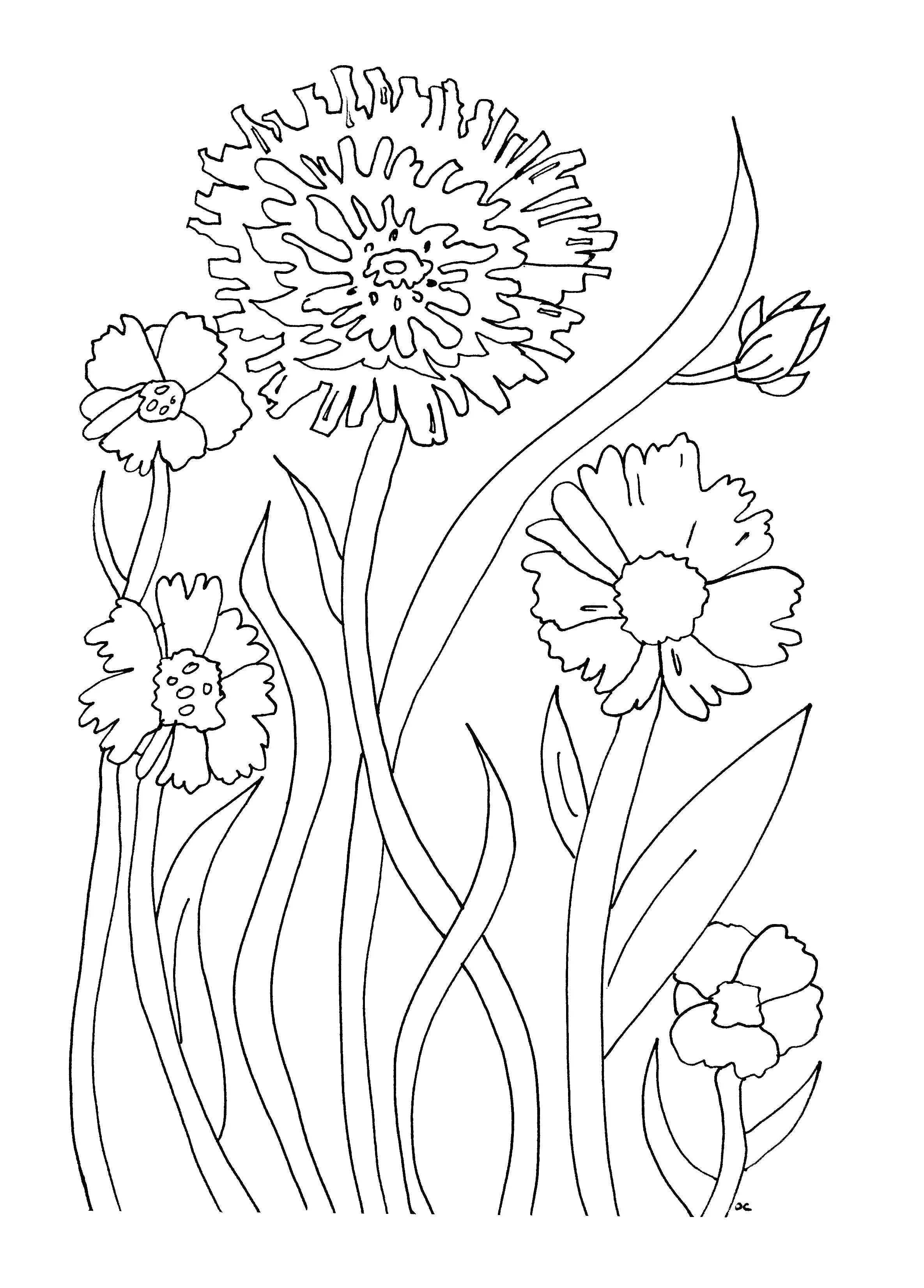 Wunderschöne Blumen zum Ausmalen