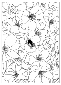 Behandelter Kirschbaum (Ausmalbild von Blumen)