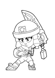 Junger Krieger (Ausmalbild von Brawl Stars)