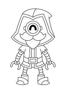 Wer ist diese merkwürdige Figur in Brawl Stars? (Ausmalbild)