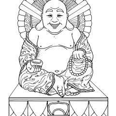 Ausmalbilder von Buddhismus zum Ausdrucken und Ausmalen für Kinder