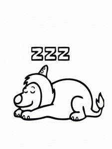 Der schlafende Zirkushund (Ausmalbild von Bumba)