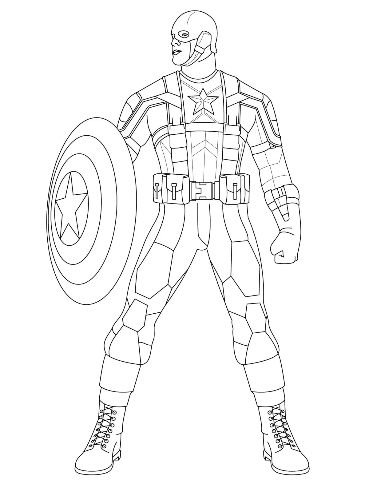 Bild von Captain America zum Ausdrucken und Ausmalen