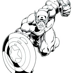 Ausmalbilder von Captain America zum Ausdrucken und Ausmalen für Kinder