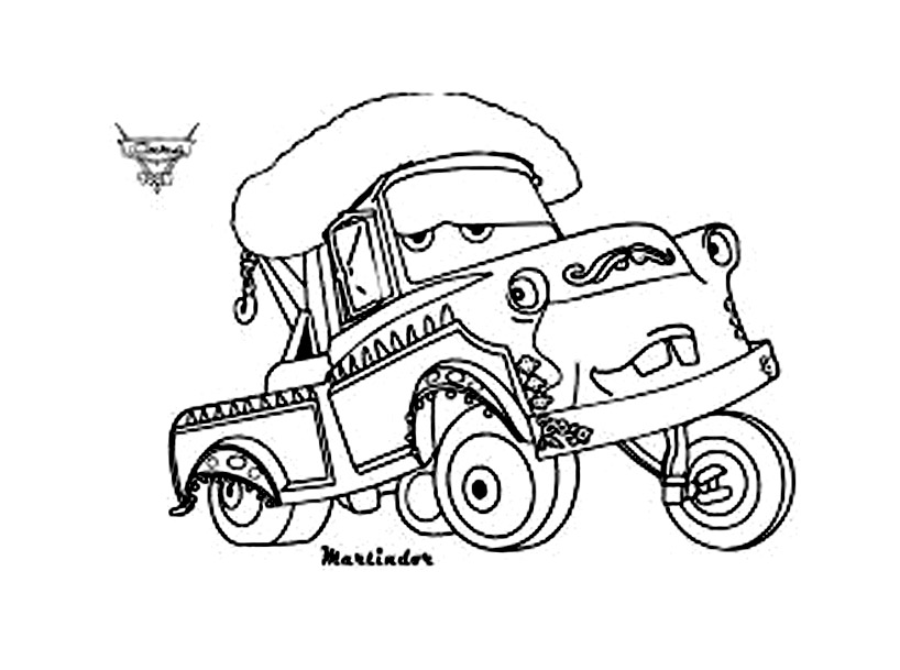 Cars 2 Coloriage zum Ausdrucken - Ausmalbilder von Cars 2 zum Ausmalen