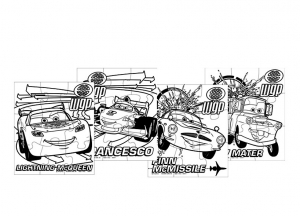 Cars 2 Coloriage zum kostenlosen Ausdrucken (Ausmalbild)