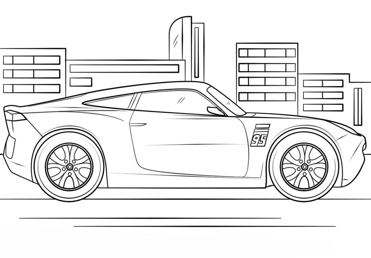 Cars 3: Cruz Ramirez Ausmalbild zum Ausdrucken (Ausmalbild zum Ausdrucken und Ausmalen für Kinder)