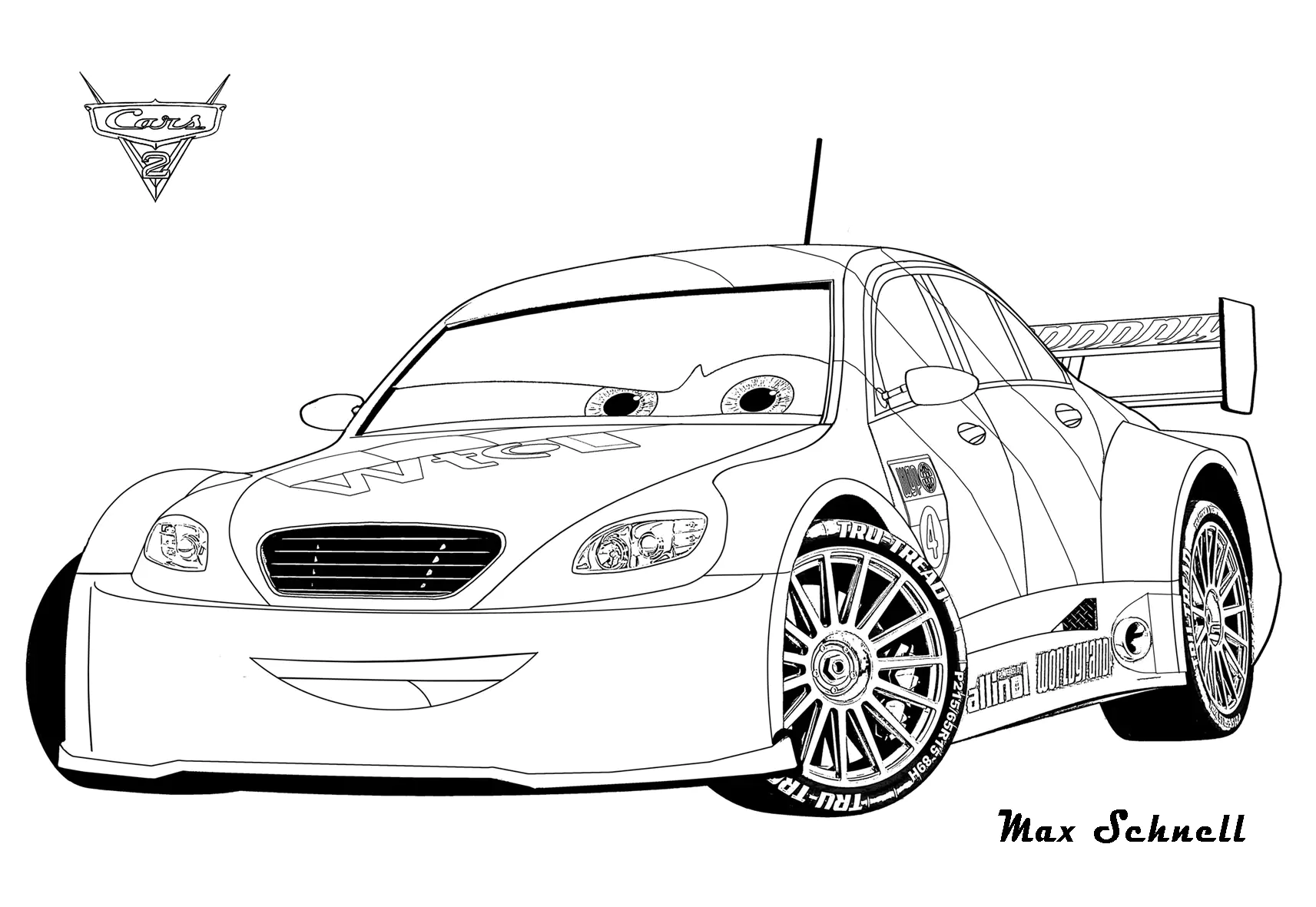 Cars Ausmalbilder (Ausmalbild zum Ausdrucken und Ausmalen für Kinder)