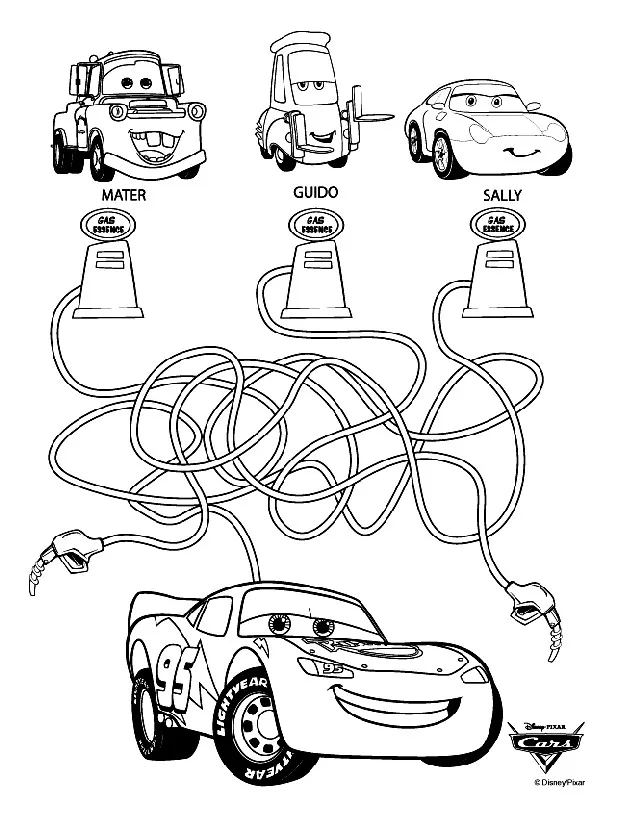 Kostenloses Ausmalbild von Cars zum Ausmalen