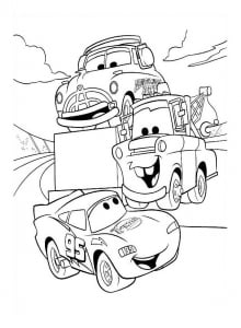 Cars Coloriage zum kostenlosen Ausdrucken (Ausmalbild)