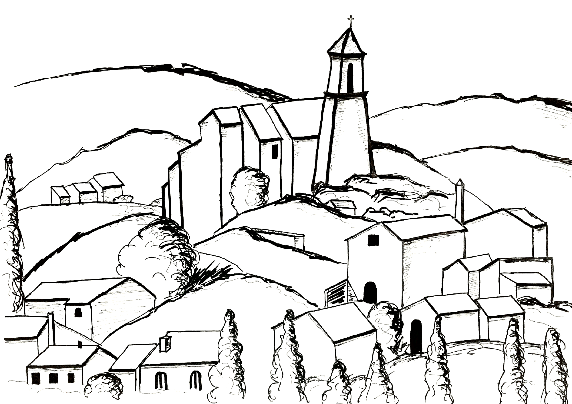 Cézanne Coloriage zum Ausdrucken (Ausmalbild zum Ausdrucken und Ausmalen für Kinder)