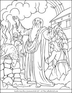 Die Opferung Noahs (Ausmalbild von Christentum)