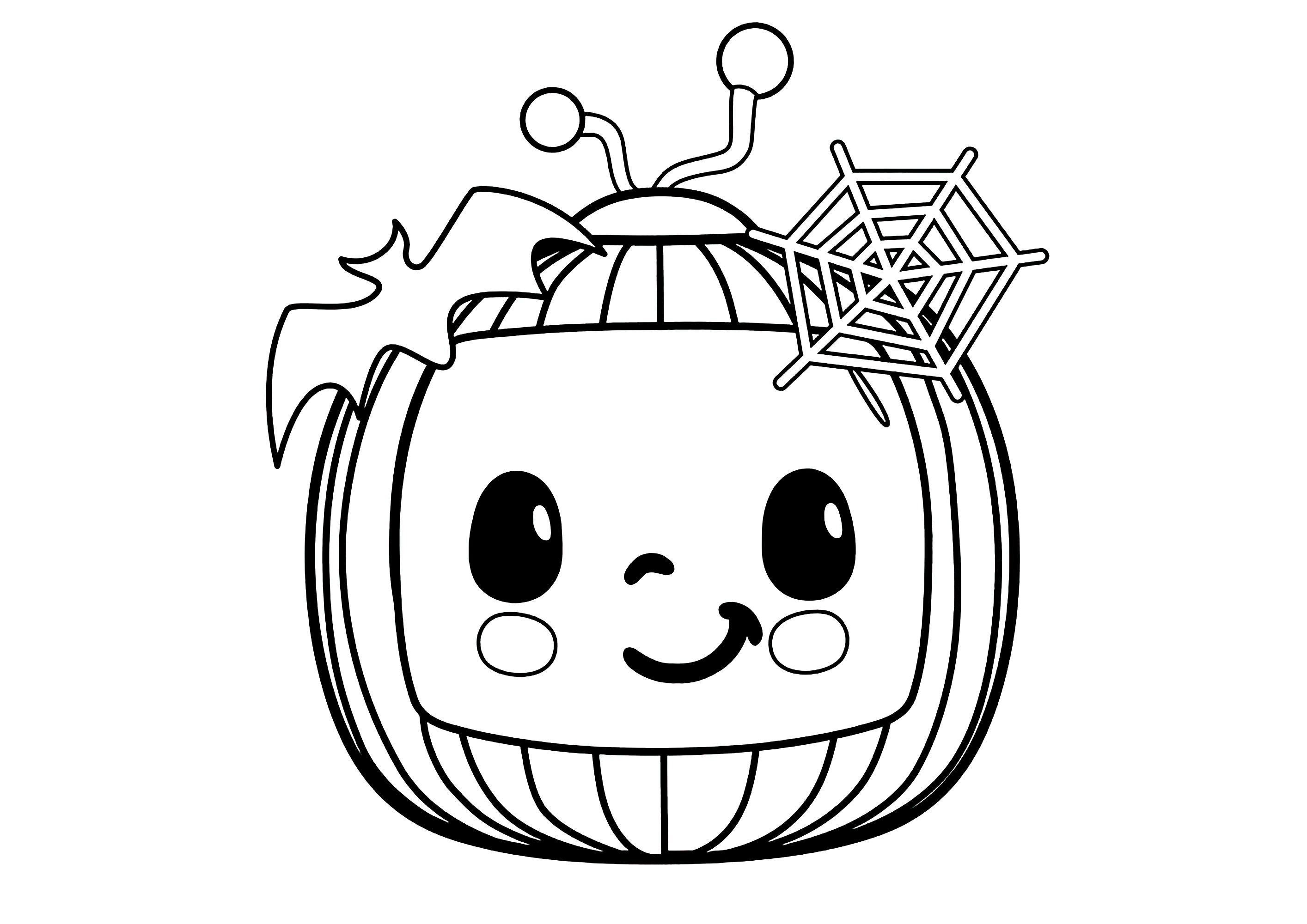 Mascotte von Cocomelon (Ausmalbild zum Ausdrucken und Ausmalen für Kinder)