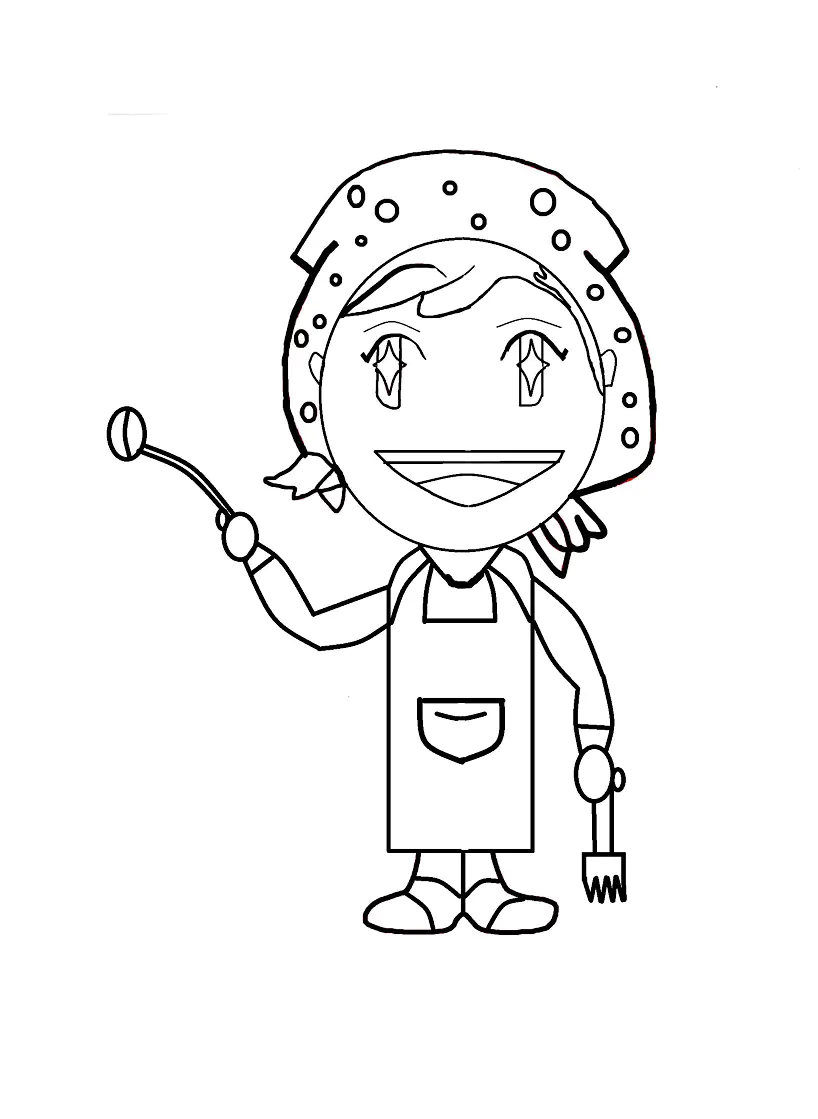 Ausmalbilder von Cooking Mama für Kinder (Ausmalbild zum Ausdrucken und Ausmalen für Kinder)