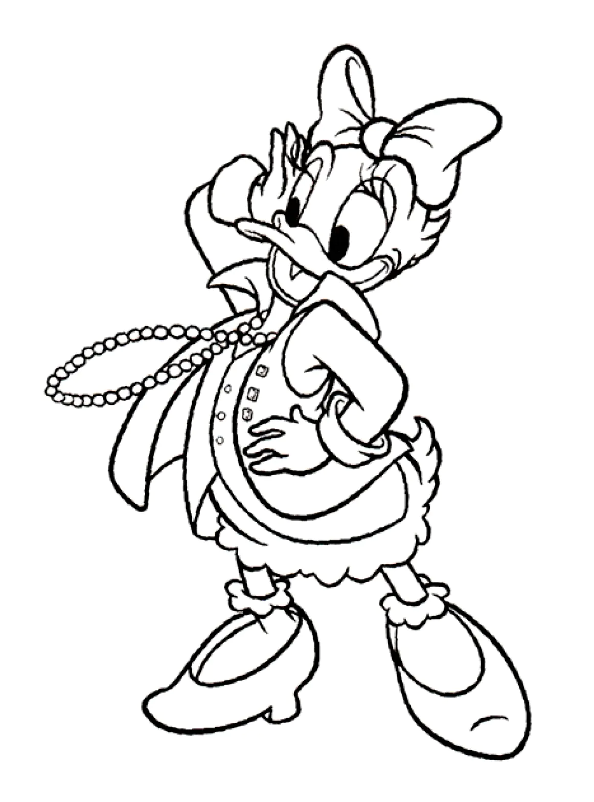 Kostenlose Daisy Duck-Zeichnung zum Ausdrucken und Ausmalen