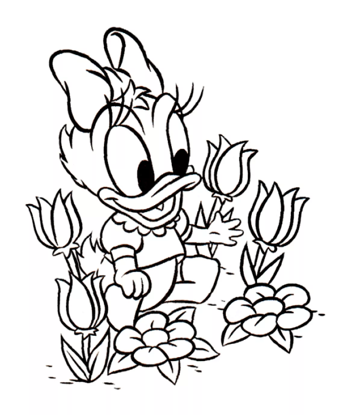 Ausmalbilder von Daisy Duck zum Ausmalen für Kinder
