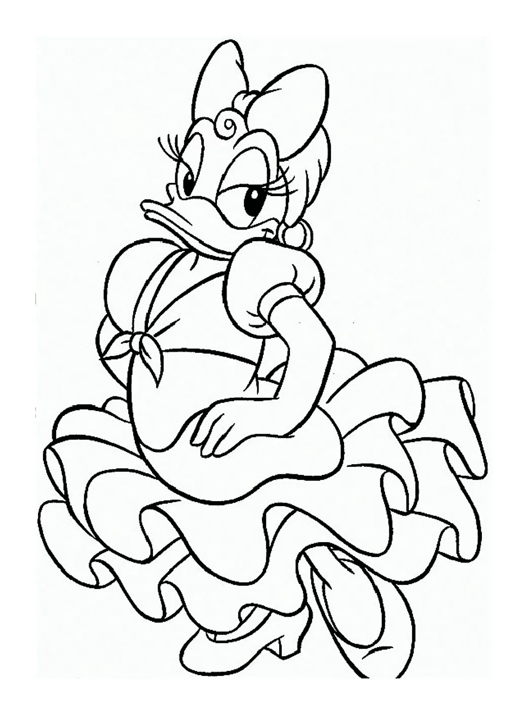 Ausmalbilder von Daisy Duck zum Ausmalen für Kinder