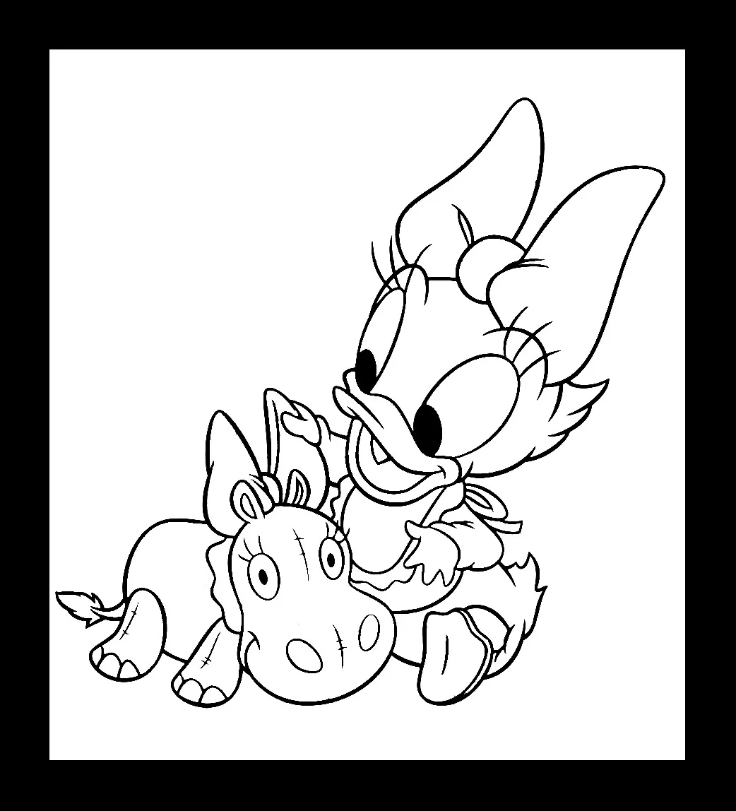 Daisy Duck Coloriage zum kostenlosen Ausdrucken (Ausmalbild zum Ausdrucken und Ausmalen für Kinder)