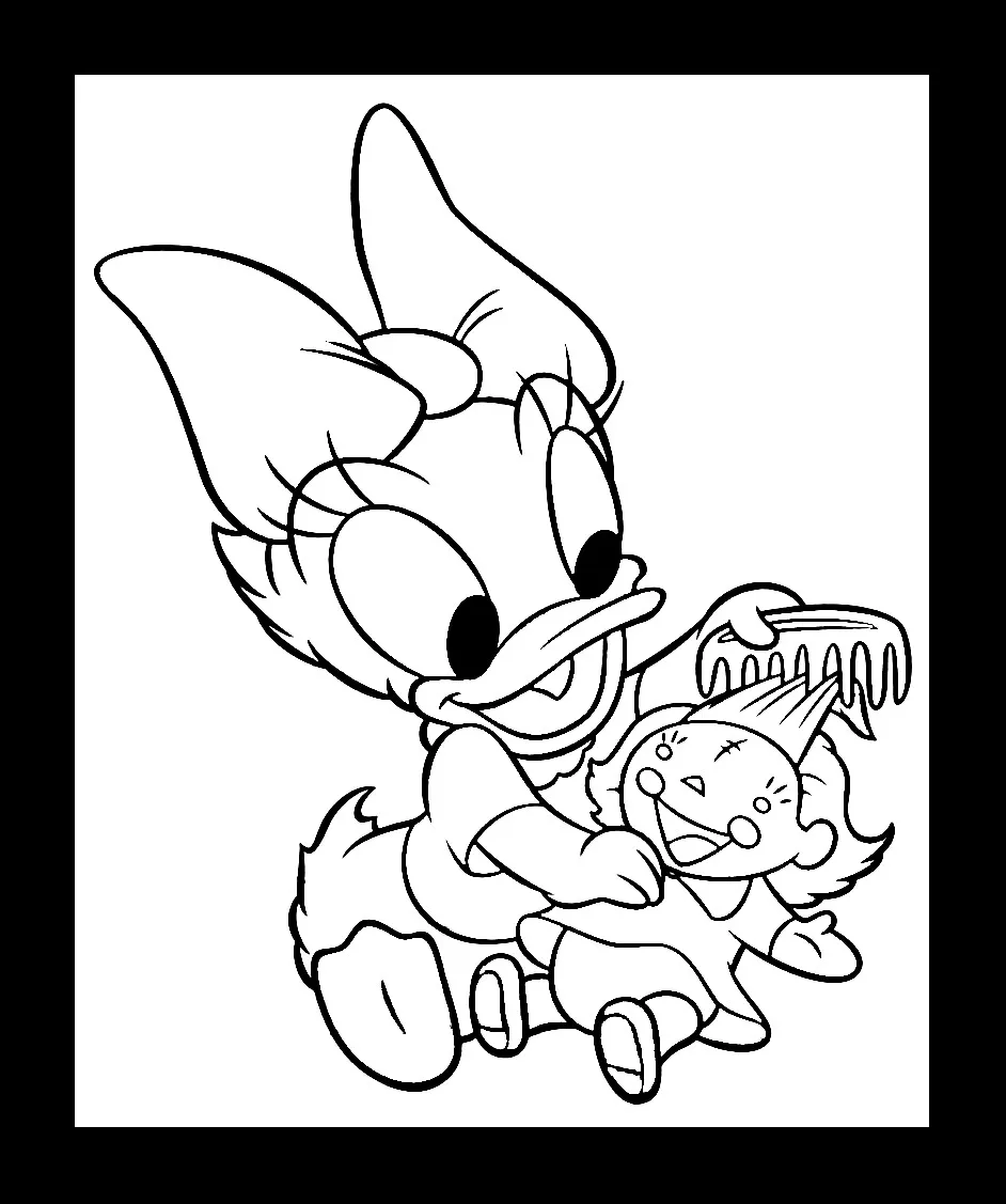 Kostenlose Daisy Duck-Zeichnung zum Ausdrucken und Ausmalen