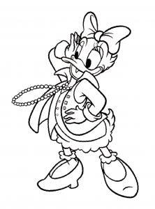 Kostenlose Daisy Duck-Zeichnung zum Ausdrucken und Ausmalen