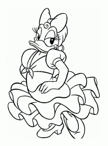 Ausmalbilder von Daisy Duck zum Ausmalen für Kinder