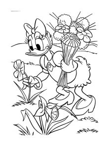 Kostenlose Daisy Duck-Zeichnung zum Herunterladen und Ausmalen
