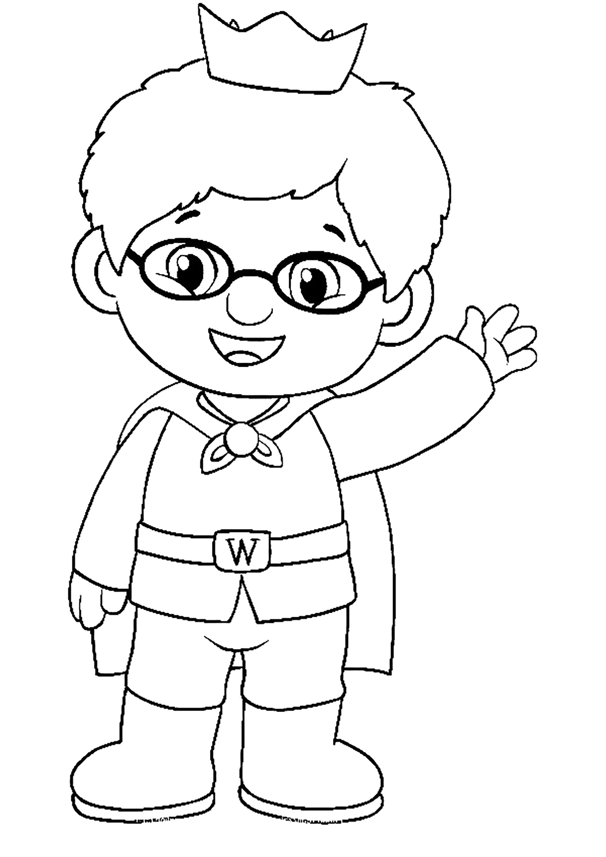 Prinz Mittwoch (Ausmalbild von Danys Dorf zum Ausdrucken und Ausmalen für Kinder)