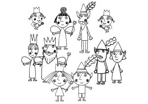 Alle vereinten Helden (Ausmalbild von Das kleine Königreich von Ben und Holly)