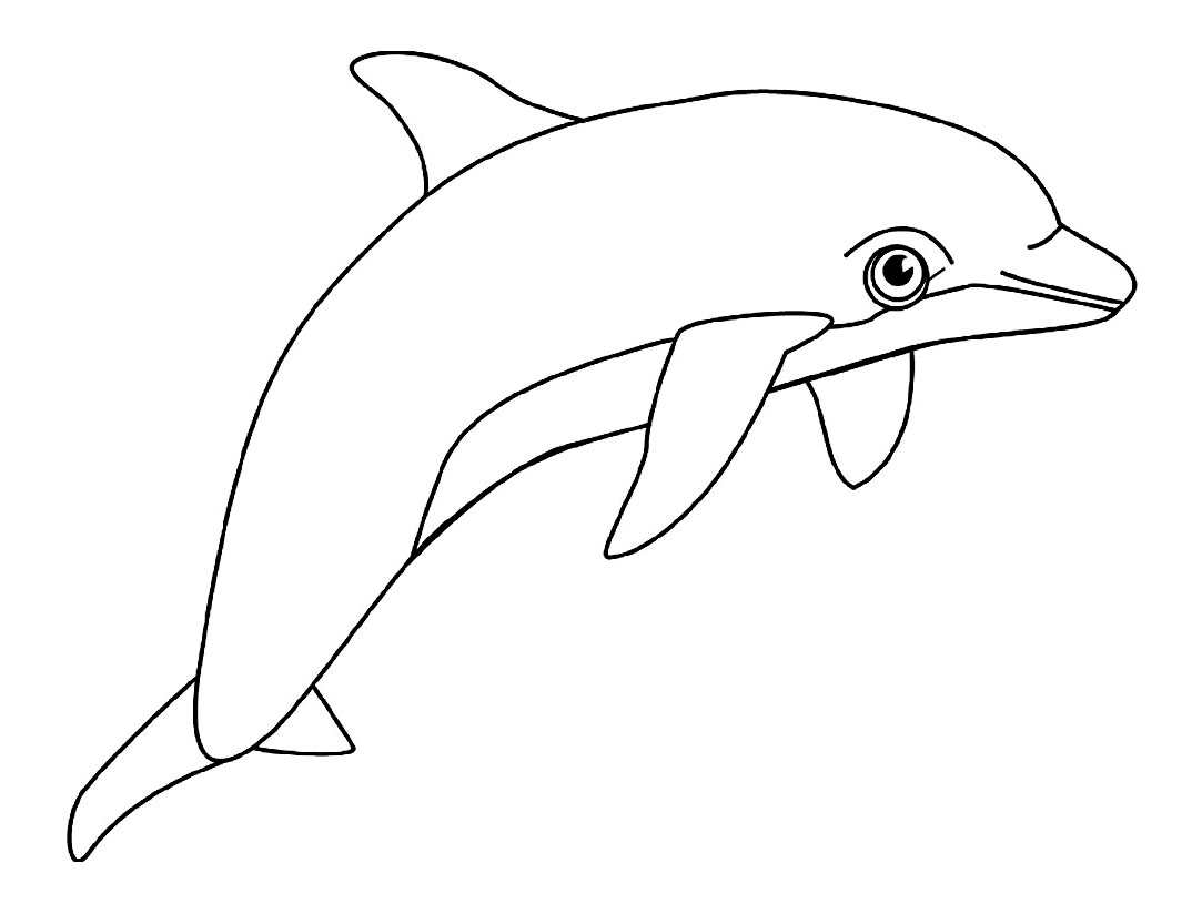 Kostenlose Delfinzeichnung zum Ausdrucken und Ausmalen (Delfine)