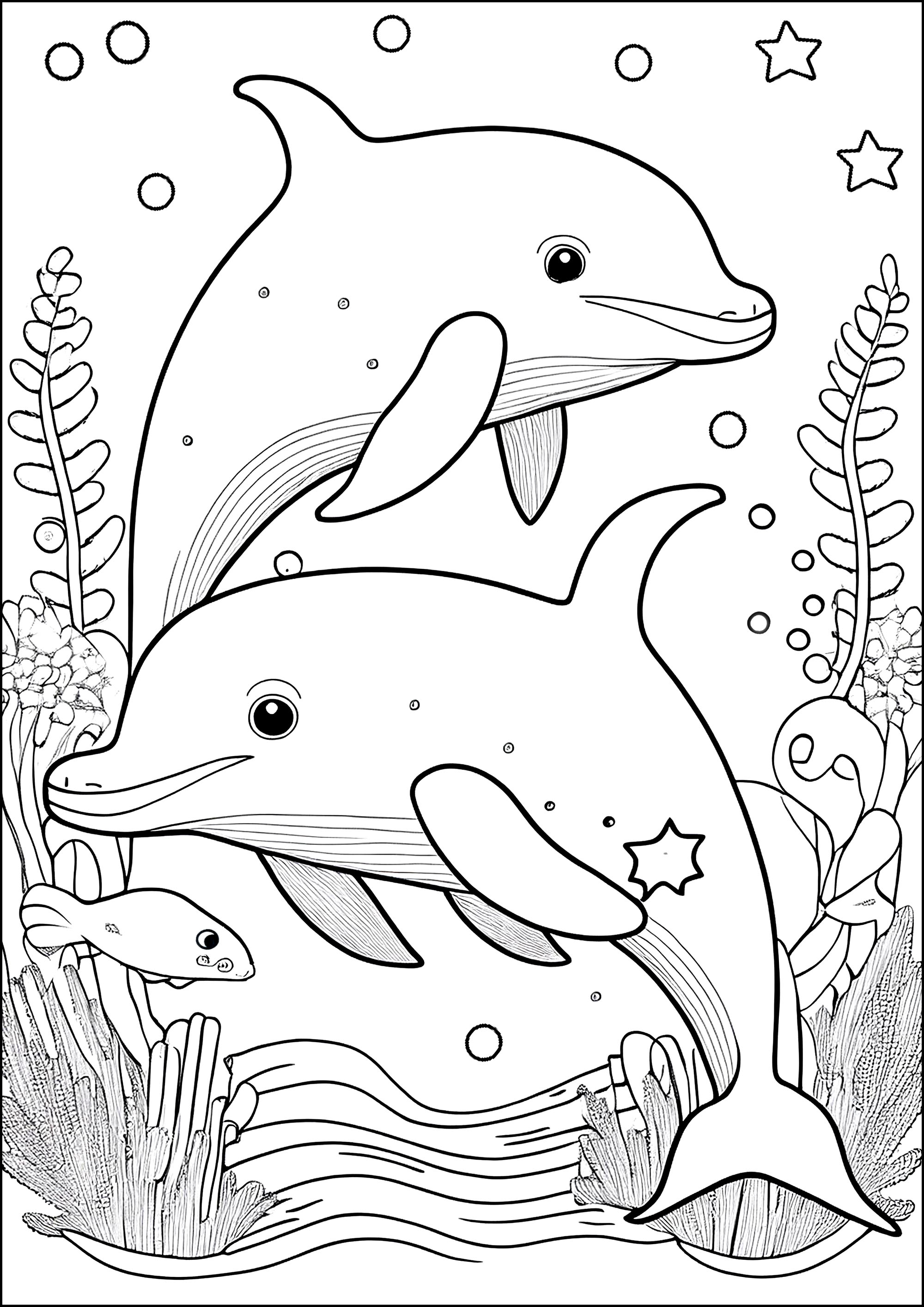 Delfine : Kostenlose Delfin-Ausmalbilder Zum Ausmalen – OENXGD