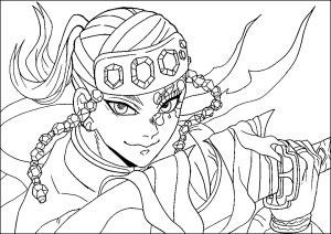 Tengen Uzui aus Demon Slayer (Ausmalbild)