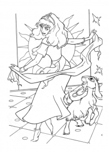 Der Bucklige von Notre Dame - Coloriage de Le Bossu de Notre-Dame zum Ausdrucken (Ausmalbild von Der Gloeckner von Notre Dame)