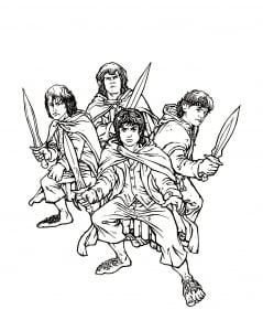 Der Herr der Ringe: Die Gefährten (Ausmalbild)