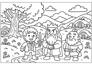 Held aus Der Herr der Ringe im Zeichentrickstil (Ausmalbild)